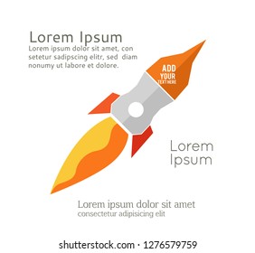 Isolated symbol rocket. Vector illustration on white background.
