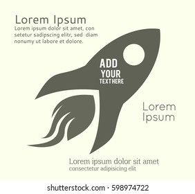Isolated symbol rocket. Vector illustration on white background.