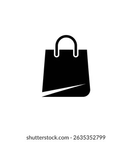 Isolated symbol of a shopping bag icon with rounded handles, featuring a modern style design and transparent background. Great for designs.