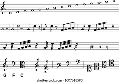 isolated symbols music notation
