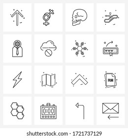 Isolated Symbols Set of 16 Simple Line Icons of user; stairs; hospital; lift; medicine Vector Illustration