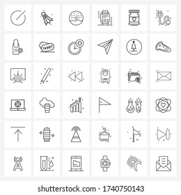 Isolated Symbols Set of 36 Simple Line Icons of hospital; service; doughnut; network; information Vector Illustration