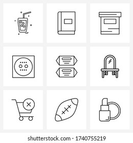 Einzelne Symbole Satz von 9 einfachen Line-Icons des Shops; Schokolade Geschäftstätigkeit; Süßigkeiten; Eigenschaft Vector Illustration