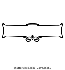 Isolated symmetrical horizontal decor. Art Nouveau style. Abstract vector frame.