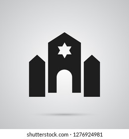 Isolated synagogue icon symbol on clean background. Vector temple element in trendy style.