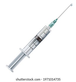 Isolated syringe. Photo realistic vector illustration