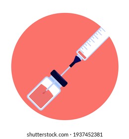 Isolated syringe vaccines virus blue logo icon - Vector