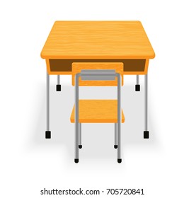  Isolated of Table and chair for classroom, Education concept-Vector Illustration