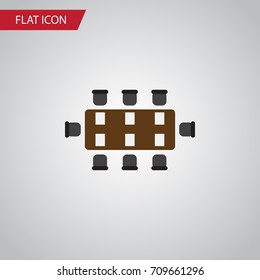 Isolated Table Flat Icon. Boardroom Vector Element Can Be Used For Boardroom, Table, Conference Design Concept.