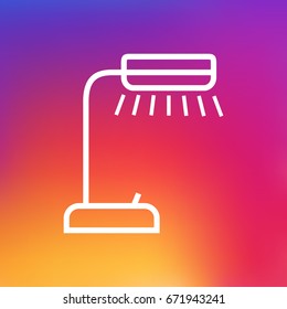 Isolated Table Illuminator Outline Symbol On Clean Background. Vector Reading-Lamp Element In Trendy Style.