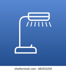 Isolated Table Illuminator Outline Symbol On Clean Background. Vector Reading-Lamp Element In Trendy Style.