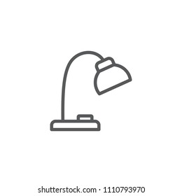 Isolated table light icon line symbol on clean background. Vector lamp element in trendy style.