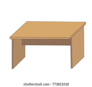 isolated, table, isolated on white background