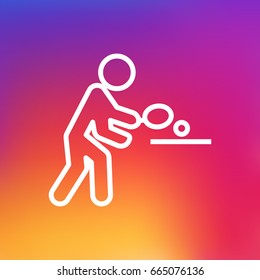 Isolated Table Tennis Outline Symbol On Clean Background. Vector Pong Ping Element In Trendy Style.
