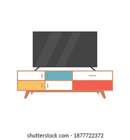 Icono de mesa aislada y tv de artículos domésticos - Vector