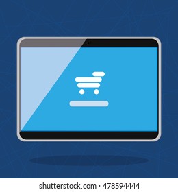 Isolated tablet with an app icon, Vector illustration