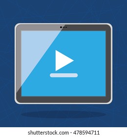 Isolated tablet with an app icon, Vector illustration