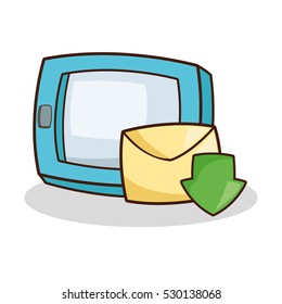 Isolated tablet cartoon design