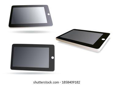 isolated tablet computer - vector set