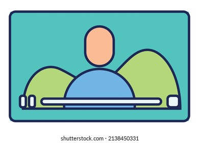 Isolated tablet device playing a video icon Vector