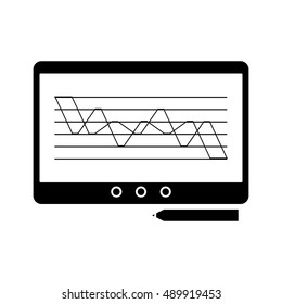Isolated tablet with infographic design