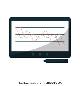 Isolated tablet with infographic design