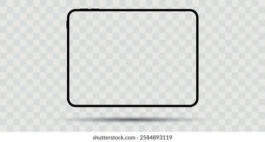 Isolated tablet mockup without background with blank screen. Stock royalty free vector.	