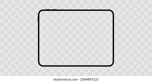 Isolated tablet mockup without background with blank screen. Stock royalty free vector.	