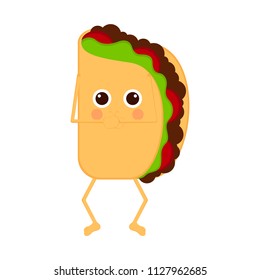 Isolated taco emote with hands on mouth