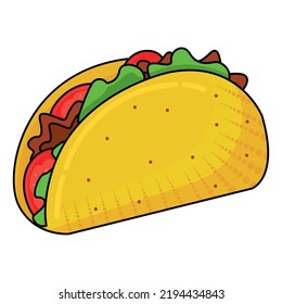Isolated taco fast food vector illustration
