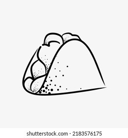 isolated taco icon illustration on white background