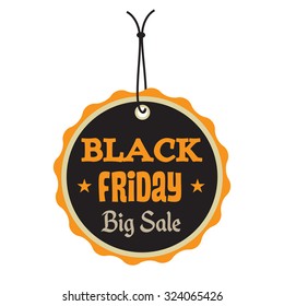 Isolated tag with the text Black Friday Big Sale written on the tag
