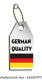 Isolated tag with the text German quality written on the tag