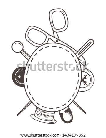 Isolated tailor shop icon set design