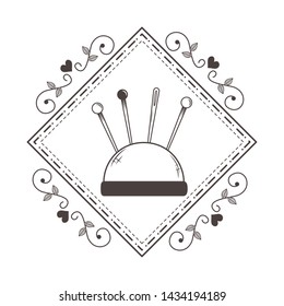 Isolated tailor shop needle design