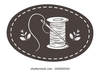 Isolated tailor shop thread and needle design