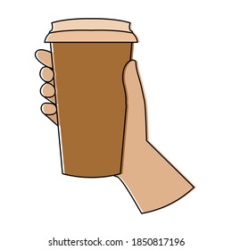 Isolated take coffee activity home with hands icon- Vector