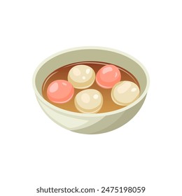 Aislado Tang Yuan o bolas de arroz glutinoso. Postre tradicional chino