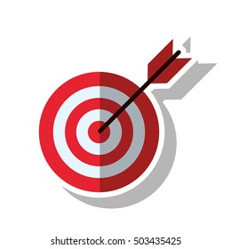 Isolated target with arrow design