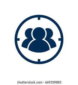 Isolated Target Icon Symbol On Clean Background. Vector Group  Element In Trendy Style.
