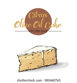 Isolated tasty cake. Sketch and watercolor style. Vector collection.