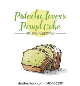 Isolated tasty cake. Sketch and watercolor style. Vector collection.