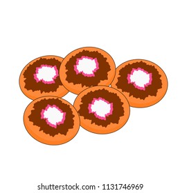 Isolated tasty  fast food chocolate cookie , illustration icon