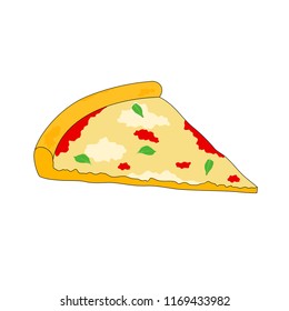 Isolated tasty fast food slice cheese pizza, illustration icon