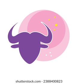 Isolated taurus animal silhouette zodiac sign Vector