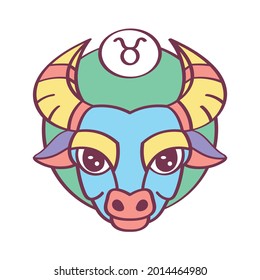 Isolated taurus icon colored zodiaz sign Vector