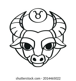 Isolated taurus icon outline zodiaz sign Vector