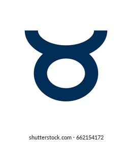 Isolated Taurus Icon Symbol On Clean Background. Vector Bull Element In Trendy Style.