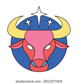 Isolated taurus symbol Western zodiac signs Vector illustration