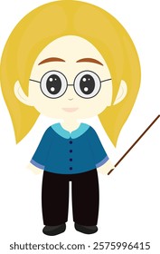 Isolated teacher cartoon character. teaching